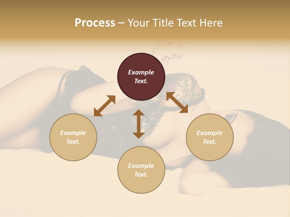 A Woman In Lingerie Smoking A Cigarette PowerPoint Template