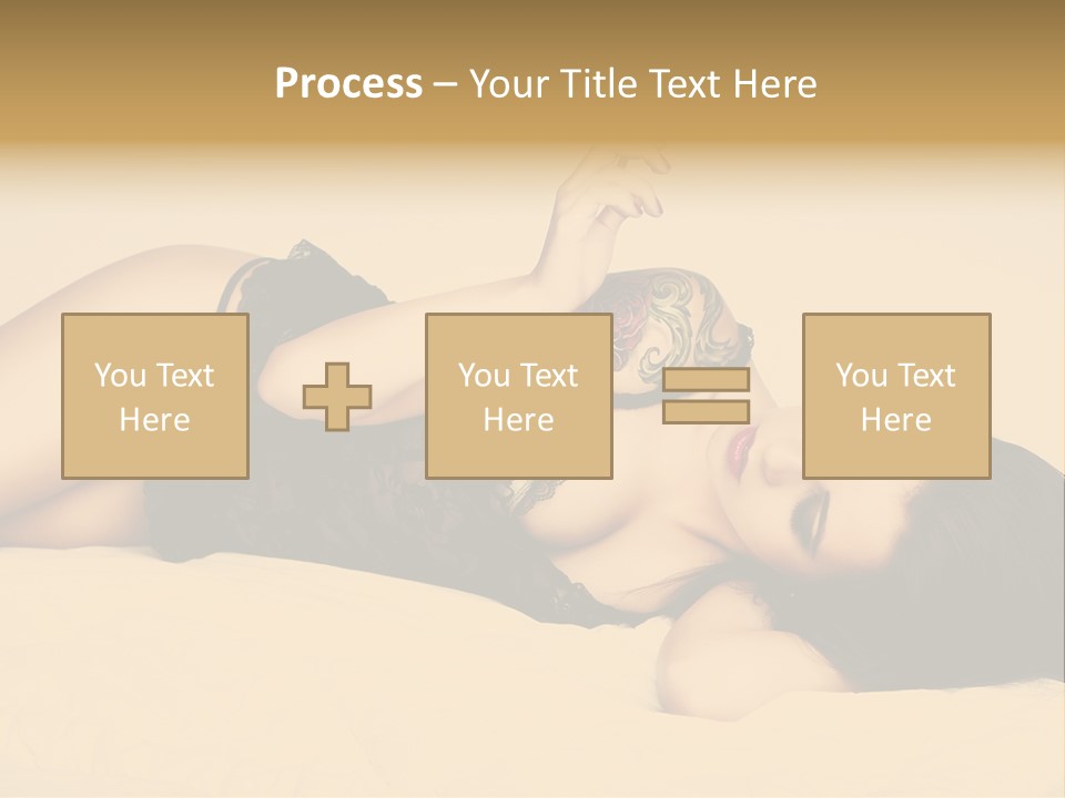 A Woman In Lingerie Smoking A Cigarette PowerPoint Template