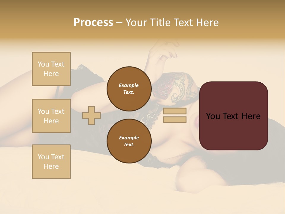 A Woman In Lingerie Smoking A Cigarette PowerPoint Template