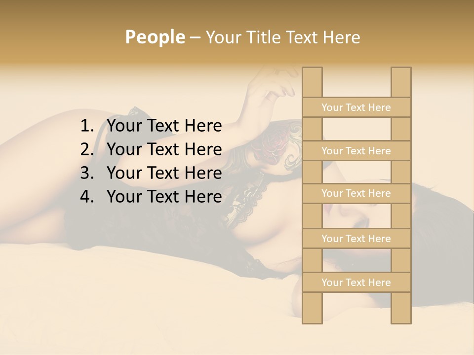 A Woman In Lingerie Smoking A Cigarette PowerPoint Template