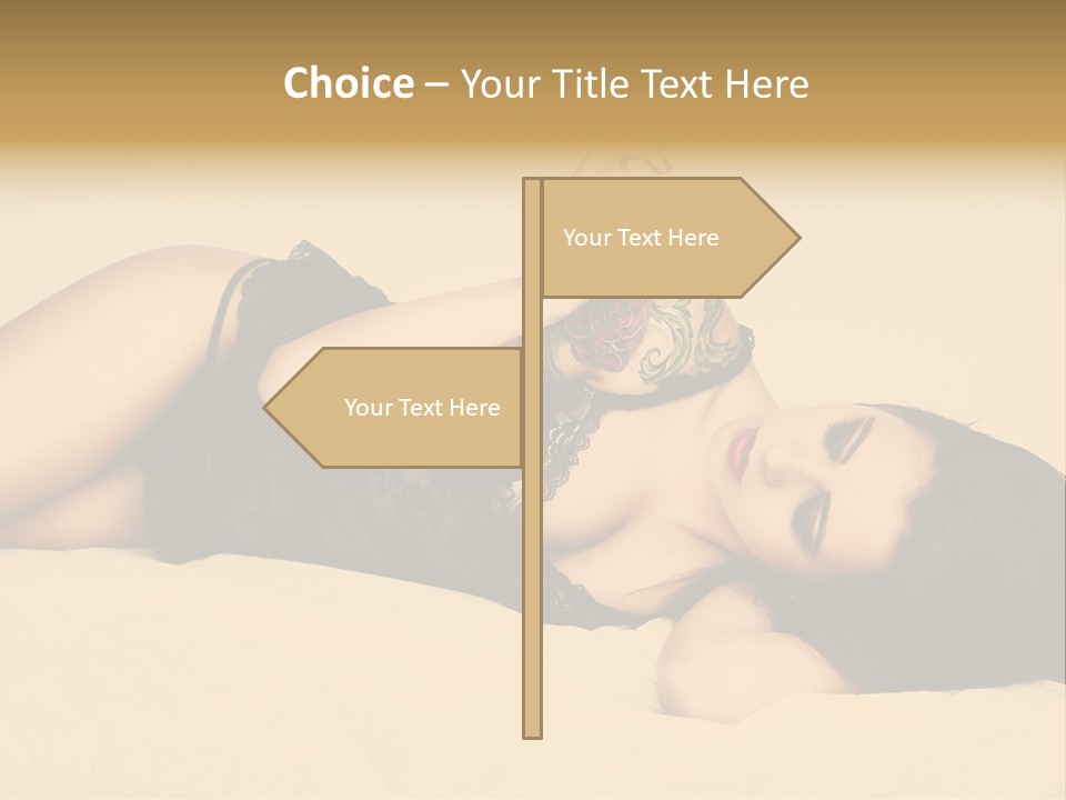 A Woman In Lingerie Smoking A Cigarette PowerPoint Template