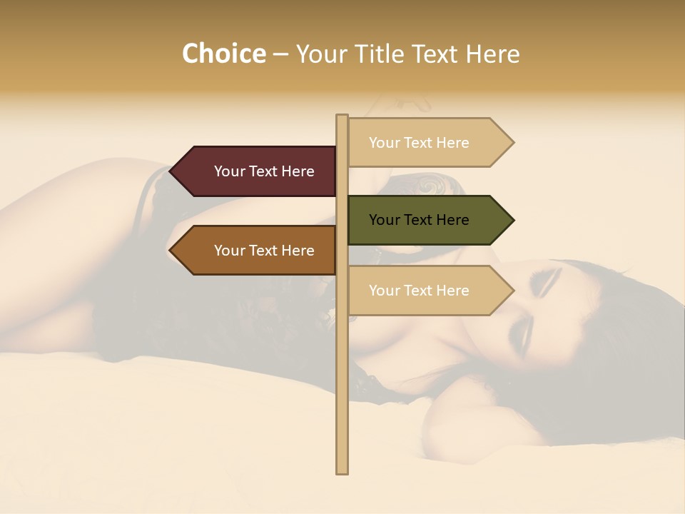 A Woman In Lingerie Smoking A Cigarette PowerPoint Template