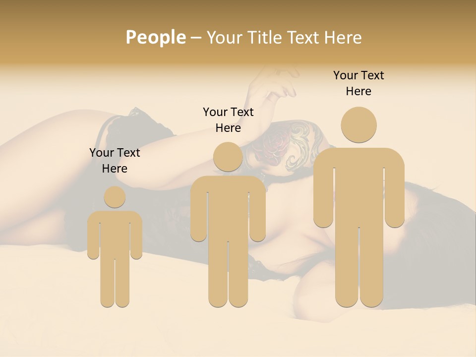 A Woman In Lingerie Smoking A Cigarette PowerPoint Template