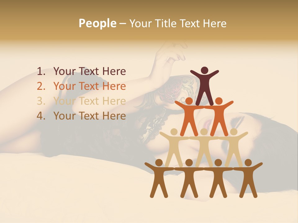 A Woman In Lingerie Smoking A Cigarette PowerPoint Template