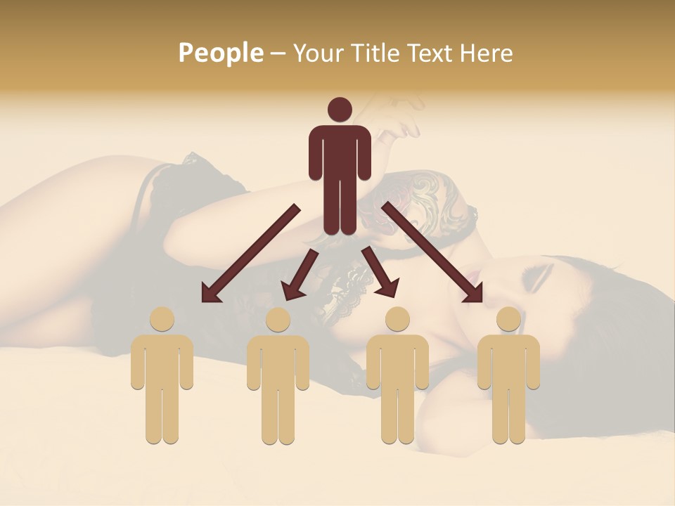 A Woman In Lingerie Smoking A Cigarette PowerPoint Template