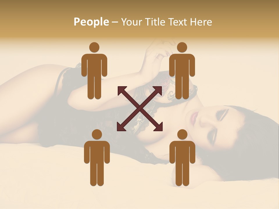 A Woman In Lingerie Smoking A Cigarette PowerPoint Template