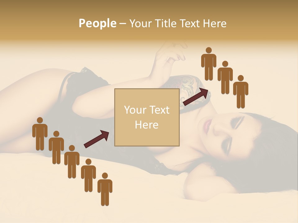 A Woman In Lingerie Smoking A Cigarette PowerPoint Template