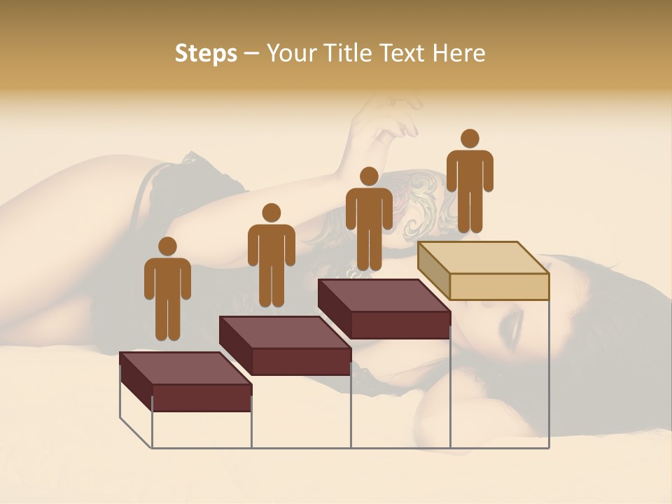 A Woman In Lingerie Smoking A Cigarette PowerPoint Template