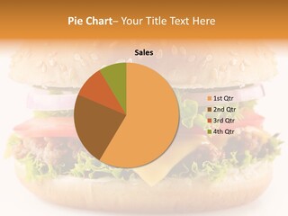A Cheeseburger With Lettuce, Tomatoes, Onions And Tomatoes On It PowerPoint Template