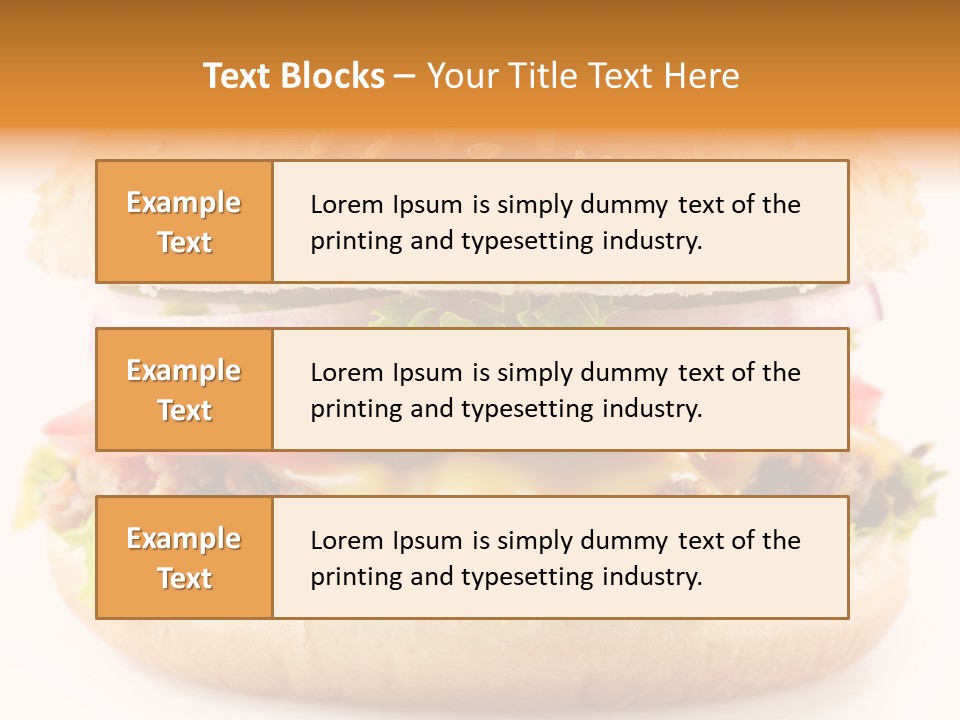 A Cheeseburger With Lettuce, Tomatoes, Onions And Tomatoes On It PowerPoint Template