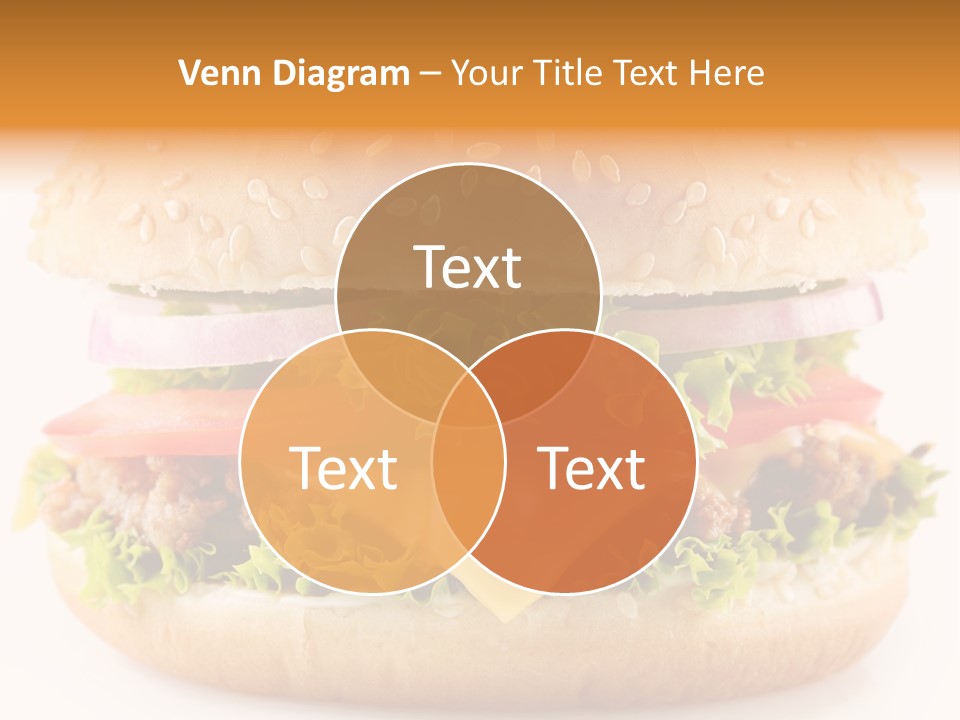 A Cheeseburger With Lettuce, Tomatoes, Onions And Tomatoes On It PowerPoint Template