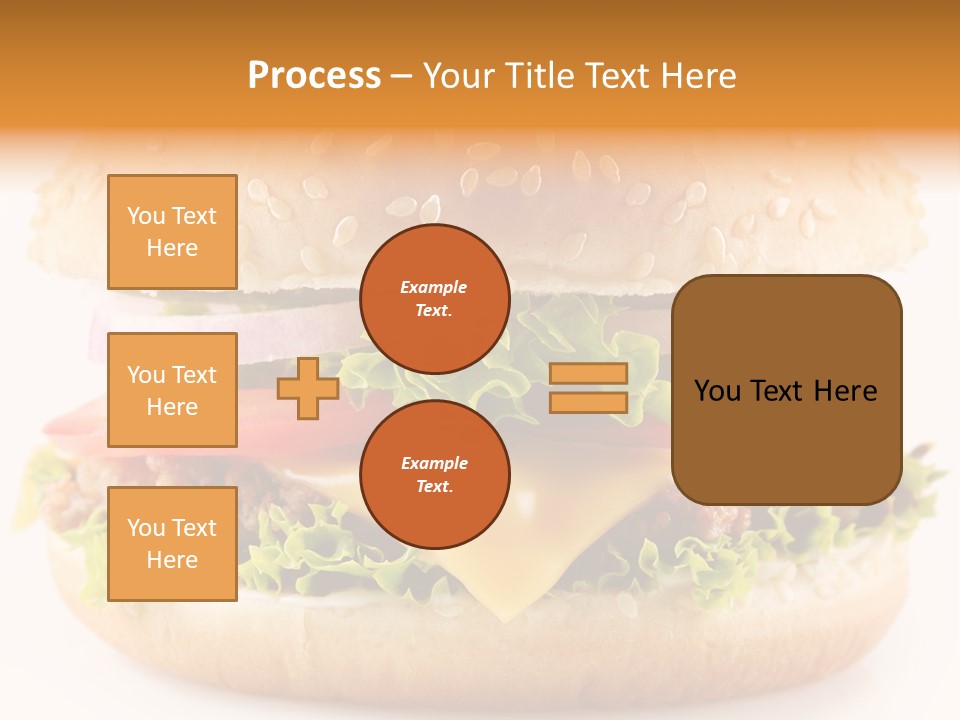 A Cheeseburger With Lettuce, Tomatoes, Onions And Tomatoes On It PowerPoint Template