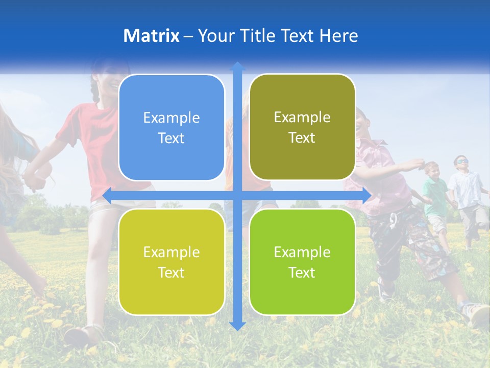 A Group Of Children Running Through A Field Holding Hands PowerPoint Template