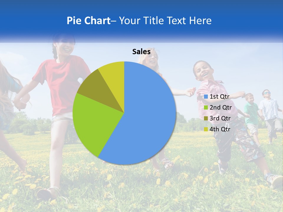 A Group Of Children Running Through A Field Holding Hands PowerPoint Template