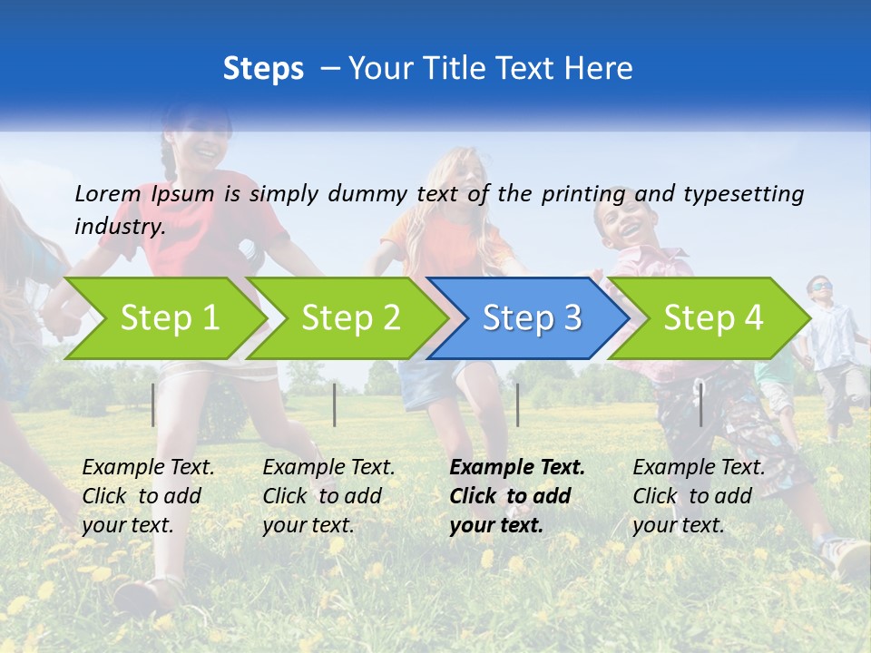 A Group Of Children Running Through A Field Holding Hands PowerPoint Template