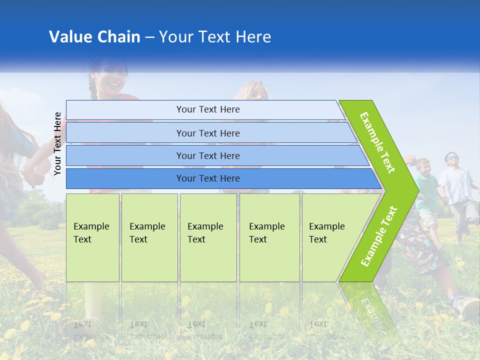 A Group Of Children Running Through A Field Holding Hands PowerPoint Template