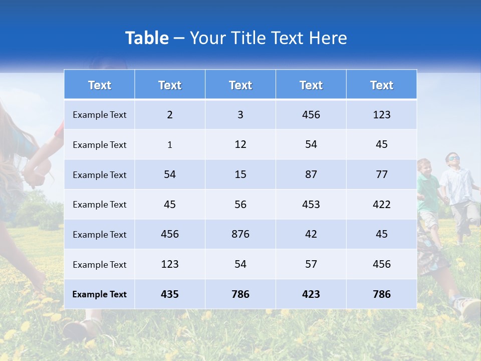 A Group Of Children Running Through A Field Holding Hands PowerPoint Template