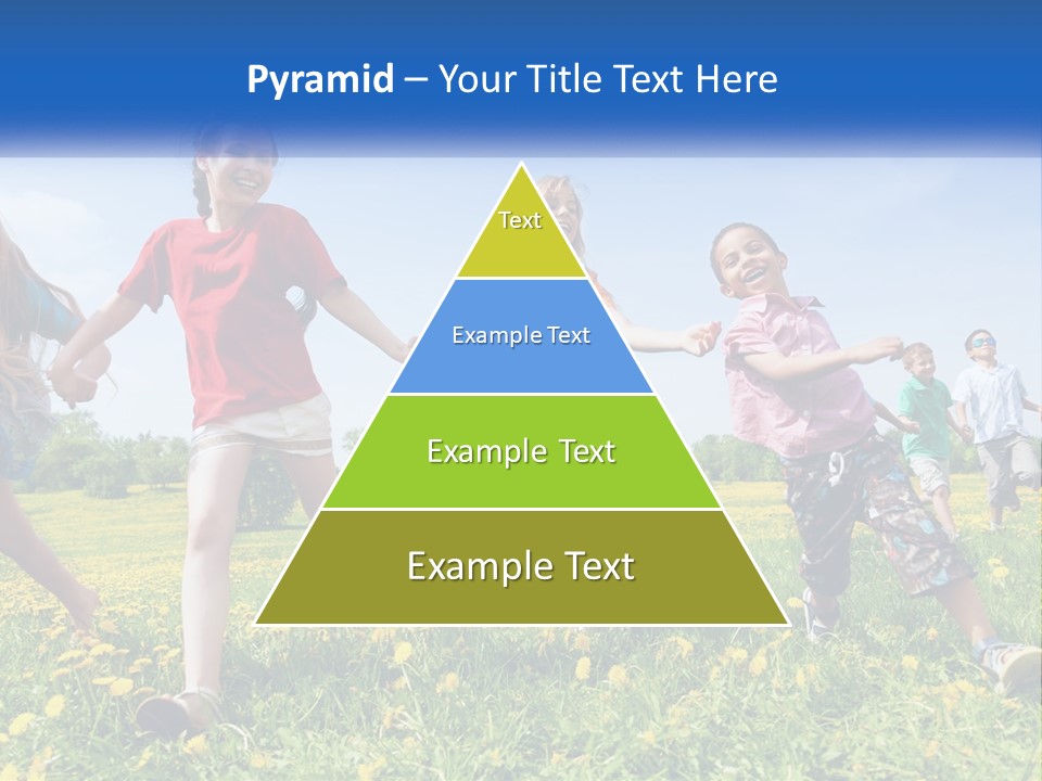 A Group Of Children Running Through A Field Holding Hands PowerPoint Template