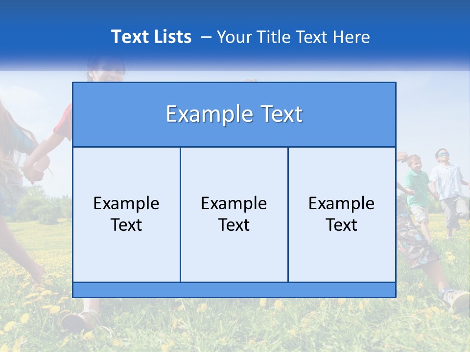 A Group Of Children Running Through A Field Holding Hands PowerPoint Template