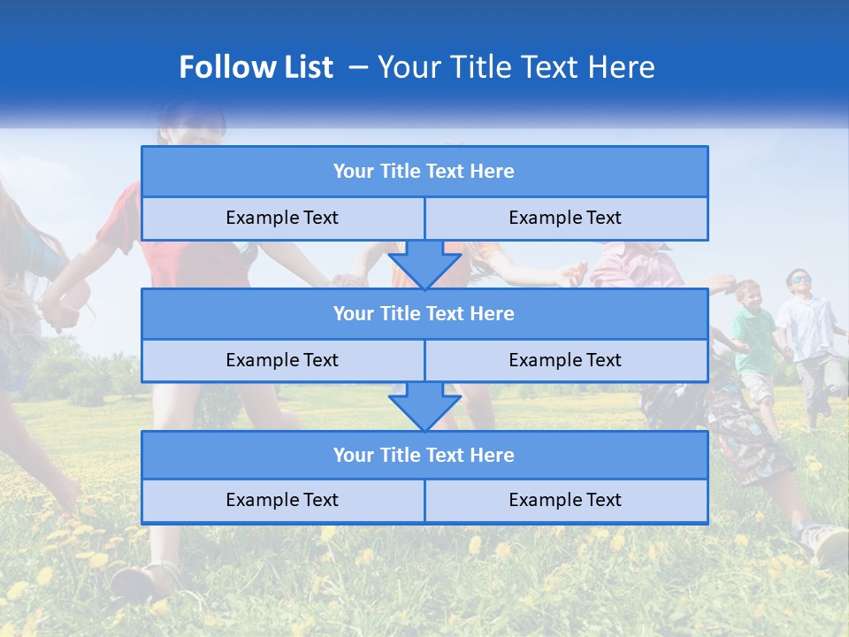 A Group Of Children Running Through A Field Holding Hands PowerPoint Template