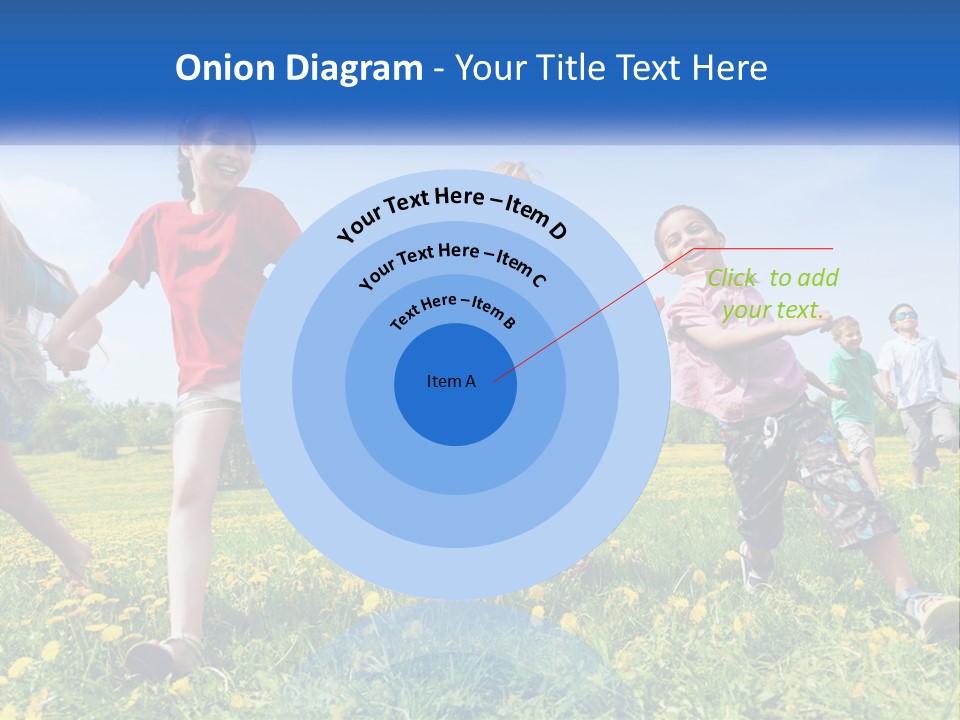 A Group Of Children Running Through A Field Holding Hands PowerPoint Template