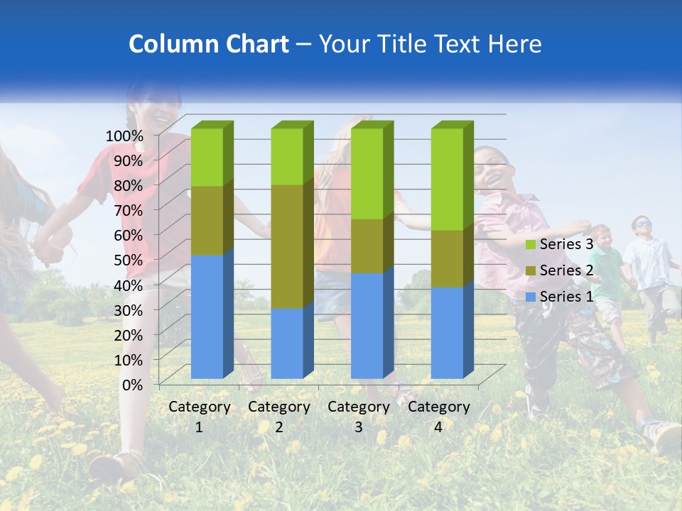 A Group Of Children Running Through A Field Holding Hands PowerPoint Template