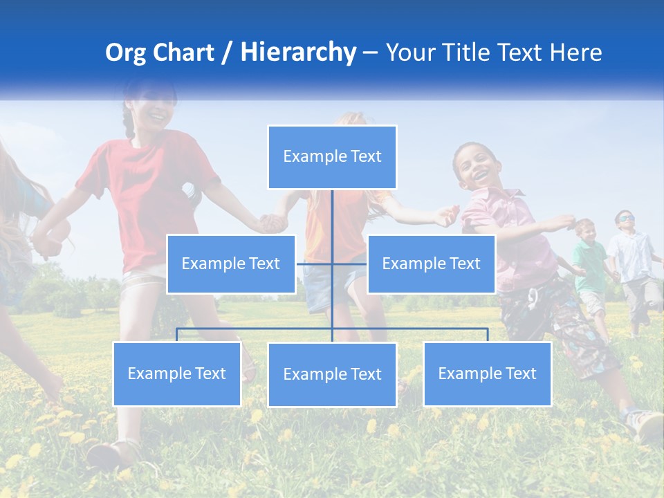 A Group Of Children Running Through A Field Holding Hands PowerPoint Template