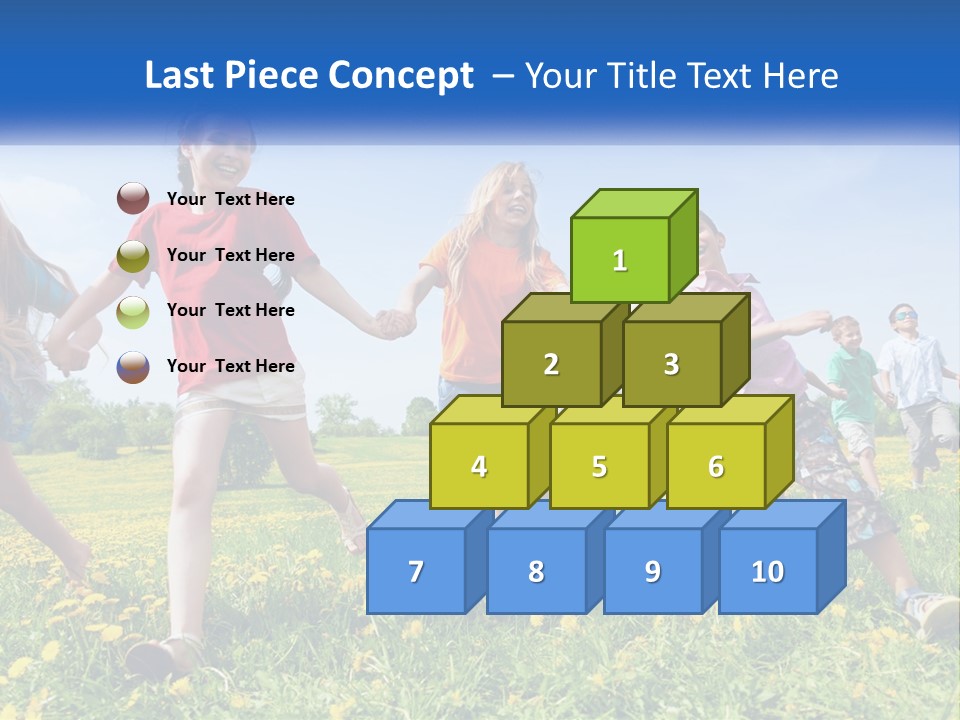 A Group Of Children Running Through A Field Holding Hands PowerPoint Template