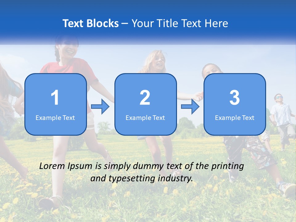 A Group Of Children Running Through A Field Holding Hands PowerPoint Template