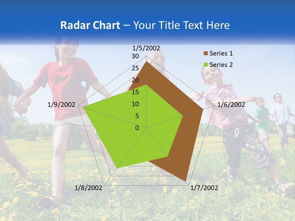 A Group Of Children Running Through A Field Holding Hands PowerPoint Template