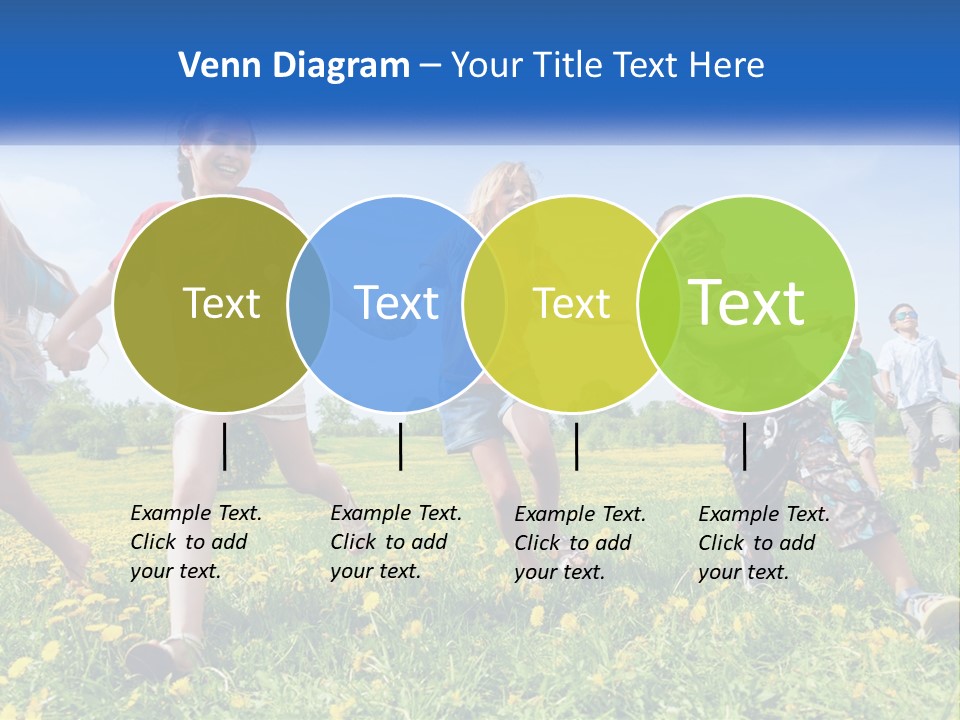 A Group Of Children Running Through A Field Holding Hands PowerPoint Template