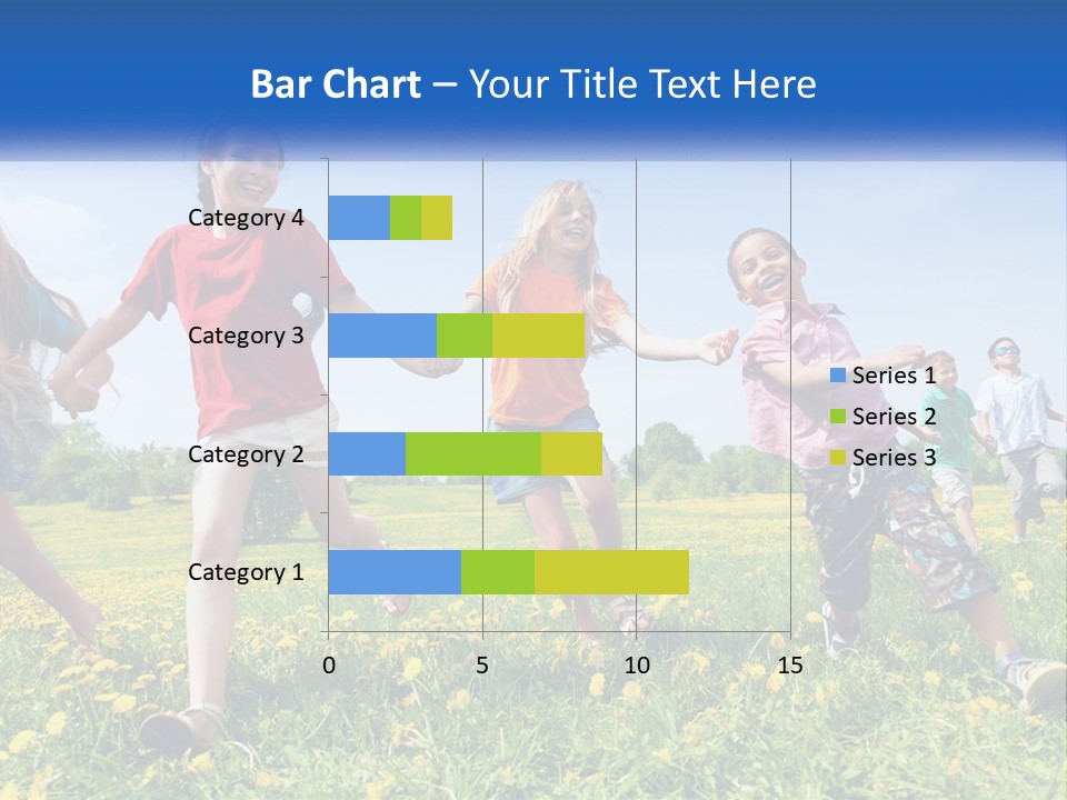 A Group Of Children Running Through A Field Holding Hands PowerPoint Template