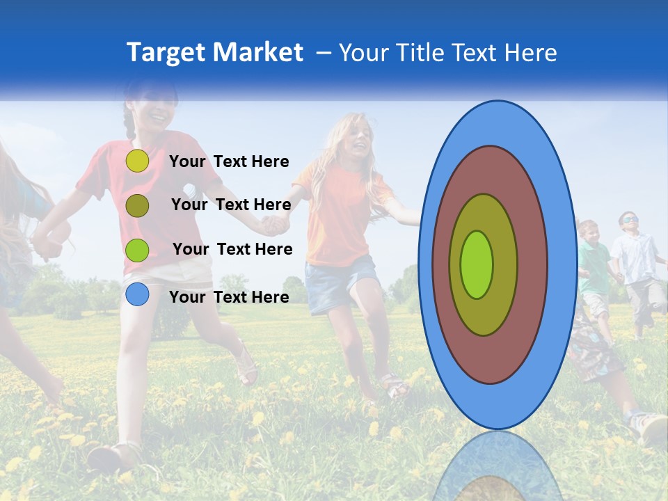 A Group Of Children Running Through A Field Holding Hands PowerPoint Template