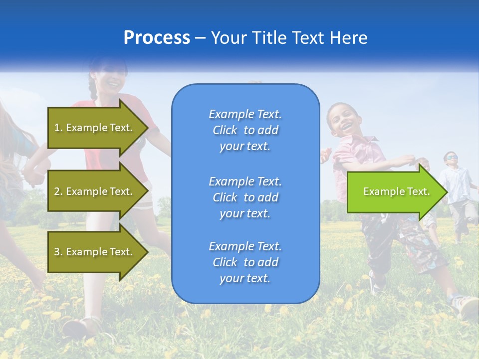 A Group Of Children Running Through A Field Holding Hands PowerPoint Template