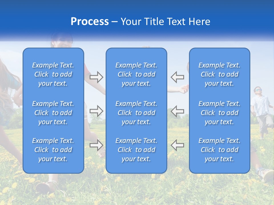 A Group Of Children Running Through A Field Holding Hands PowerPoint Template