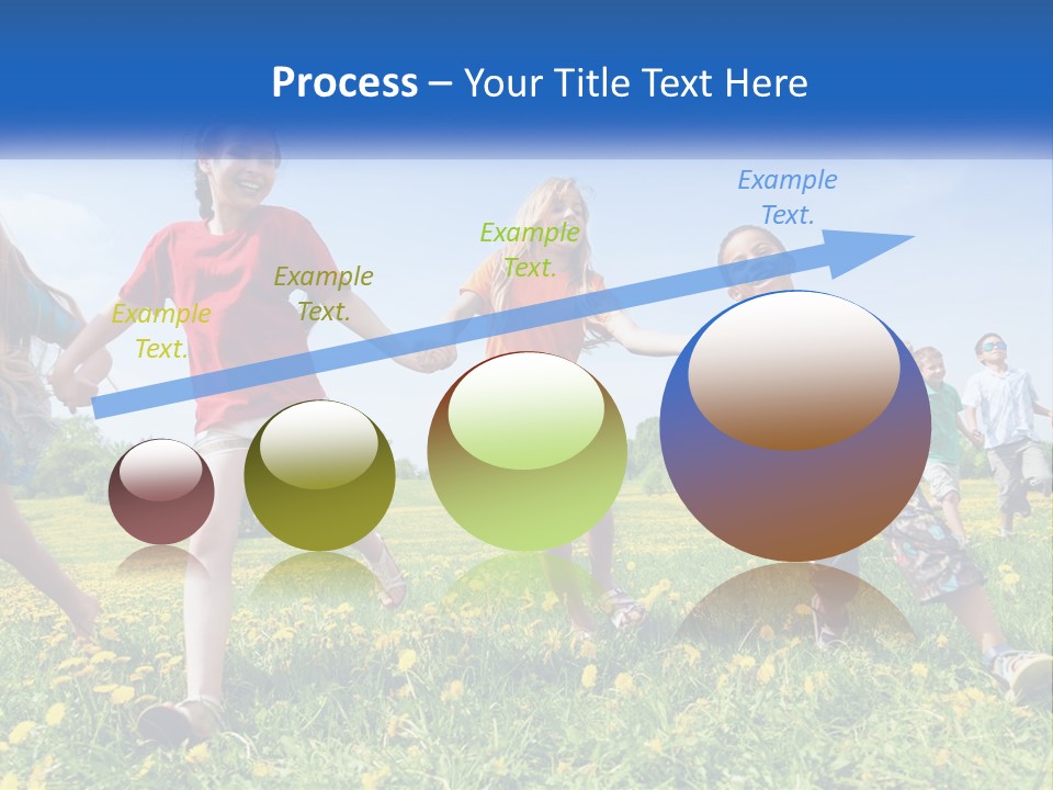 A Group Of Children Running Through A Field Holding Hands PowerPoint Template