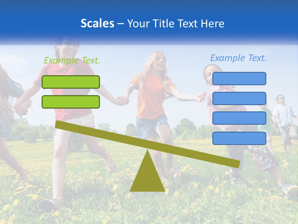 A Group Of Children Running Through A Field Holding Hands PowerPoint Template