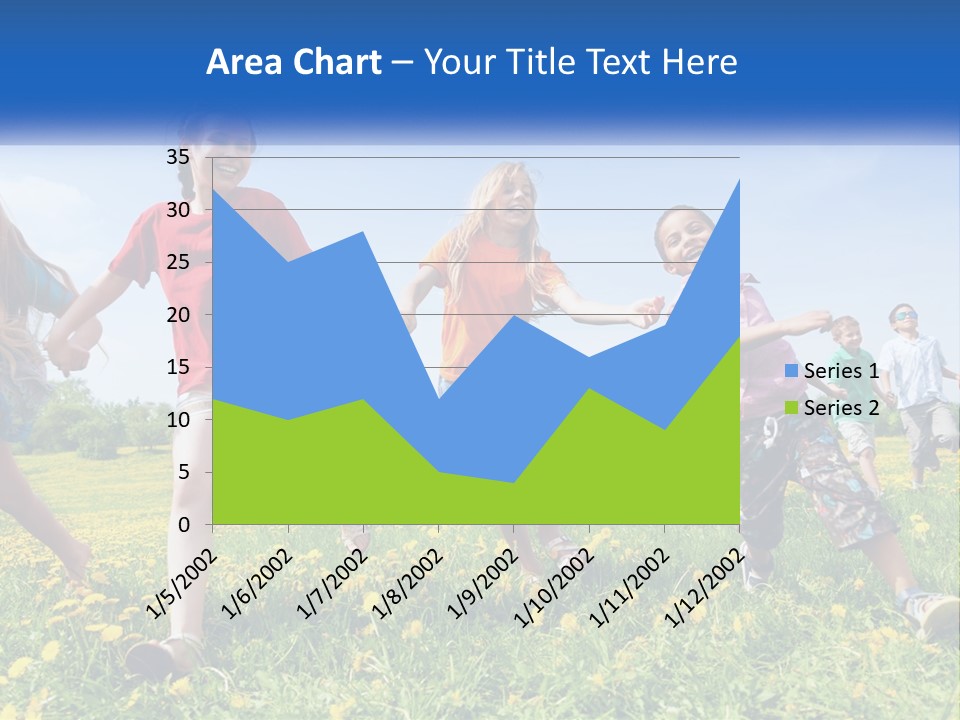 A Group Of Children Running Through A Field Holding Hands PowerPoint Template