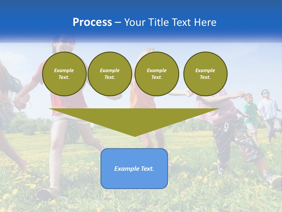 A Group Of Children Running Through A Field Holding Hands PowerPoint Template