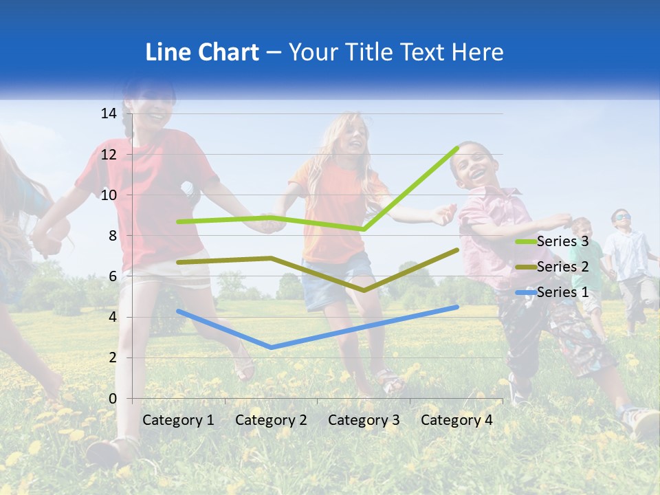 A Group Of Children Running Through A Field Holding Hands PowerPoint Template