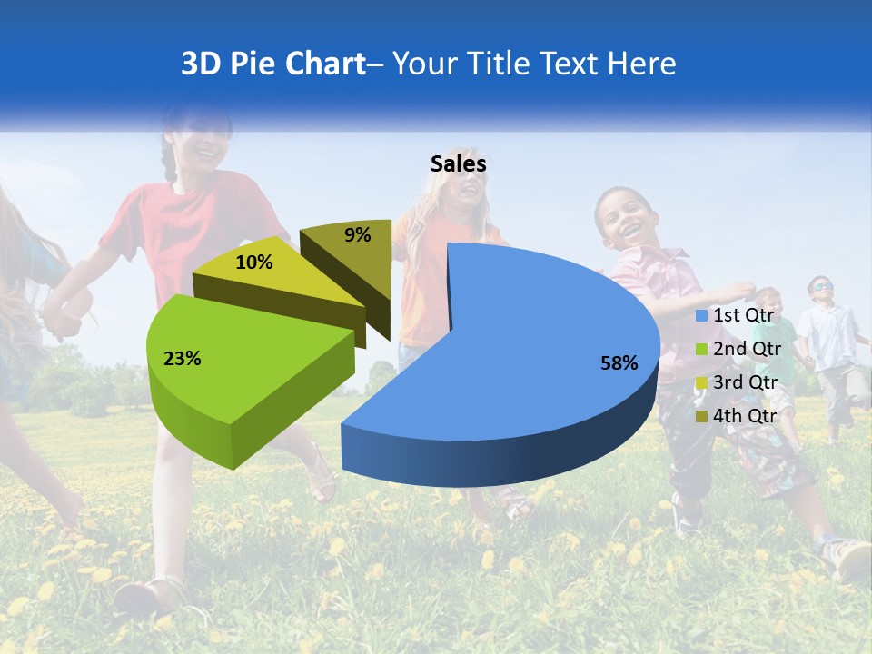 A Group Of Children Running Through A Field Holding Hands PowerPoint Template