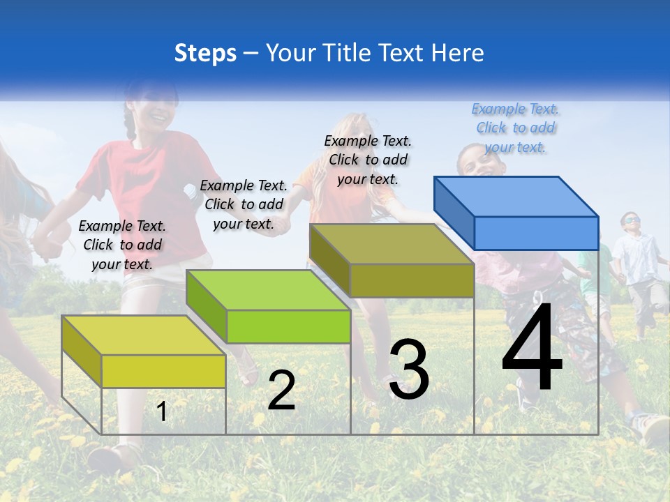 A Group Of Children Running Through A Field Holding Hands PowerPoint Template