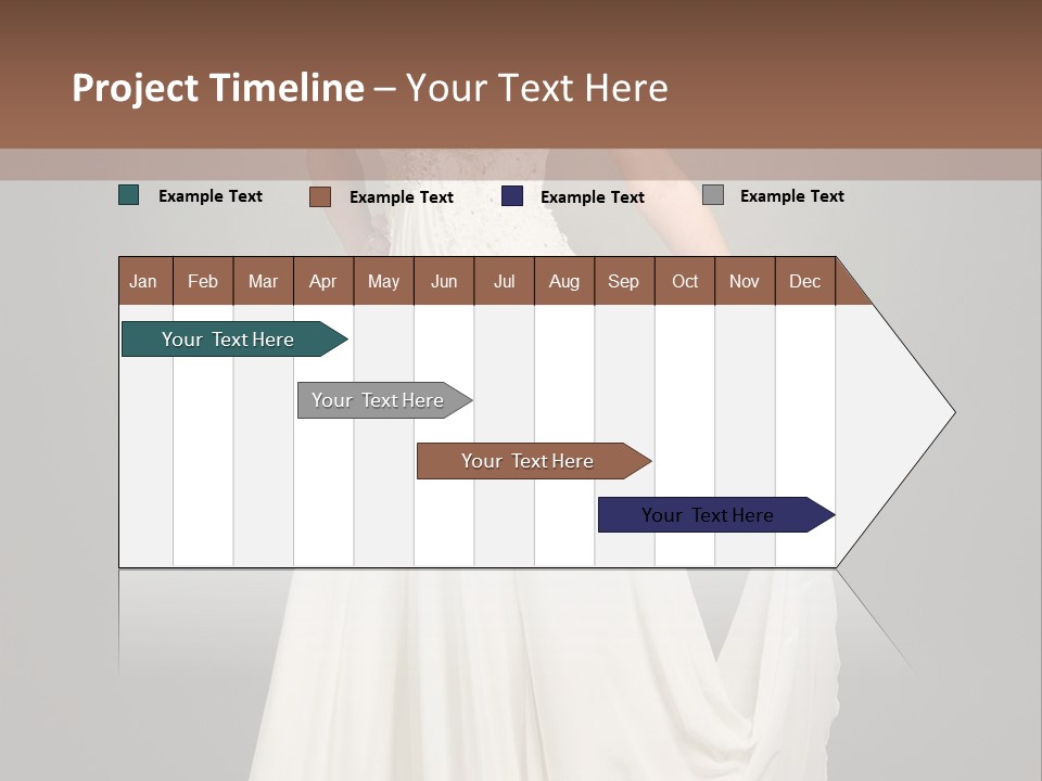 A Woman In A White Dress Is Posing For A Picture PowerPoint Template