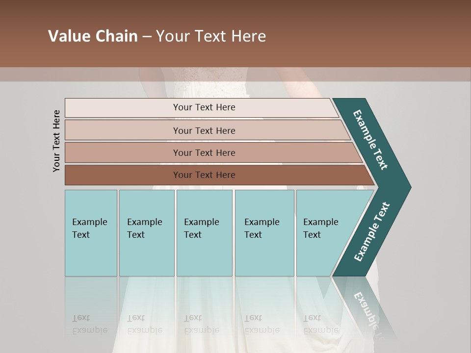 A Woman In A White Dress Is Posing For A Picture PowerPoint Template