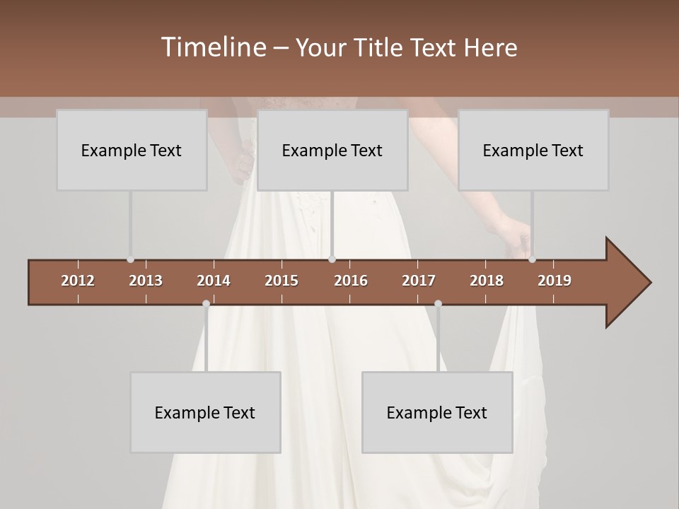 A Woman In A White Dress Is Posing For A Picture PowerPoint Template