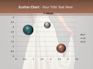 A Woman In A White Dress Is Posing For A Picture PowerPoint Template