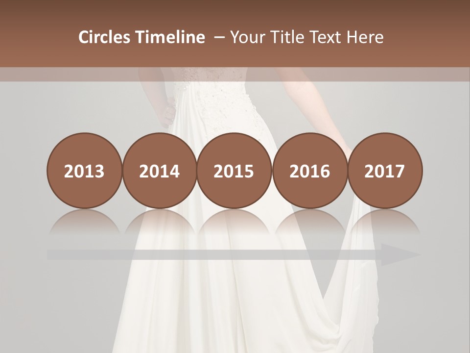 A Woman In A White Dress Is Posing For A Picture PowerPoint Template