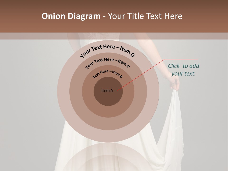 A Woman In A White Dress Is Posing For A Picture PowerPoint Template