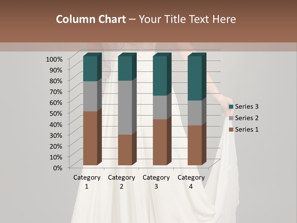 A Woman In A White Dress Is Posing For A Picture PowerPoint Template