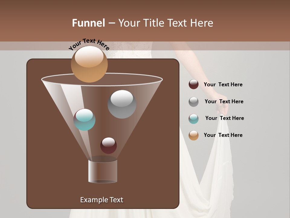 A Woman In A White Dress Is Posing For A Picture PowerPoint Template